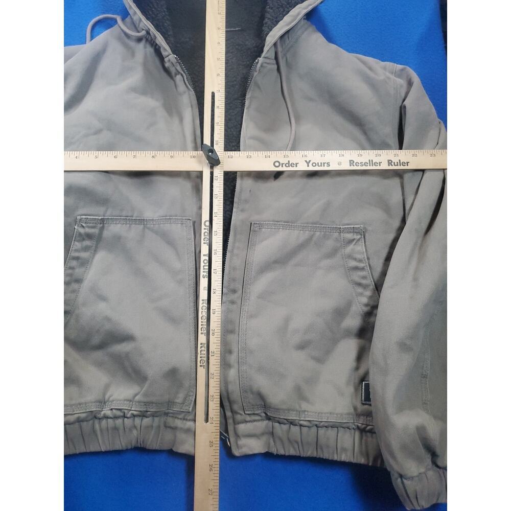 Zara Workwear Canvas Hooded Jacket Women's Size Large Sherpa Lined Coat - Picture 8 of 16
